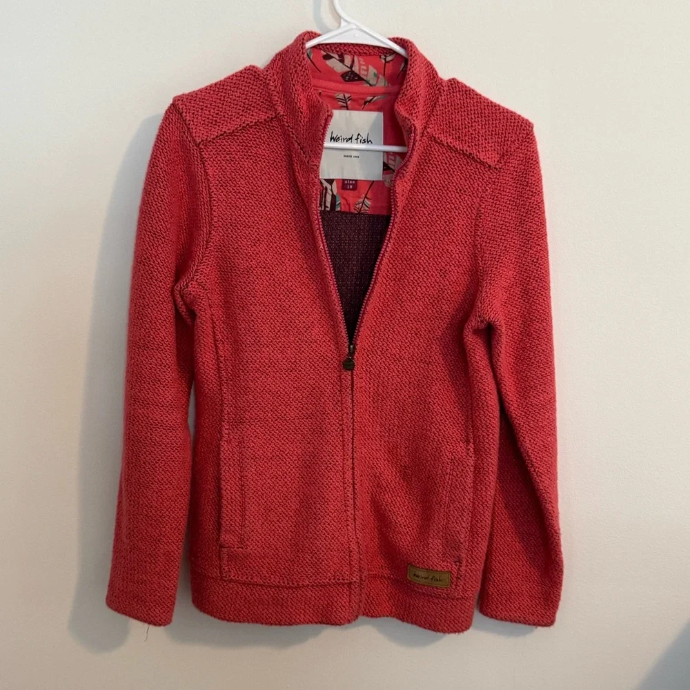 Weird Fish Sontee Full Zip Eco Macaroni Sweatshirt Rosewood - Picture 4 of 9